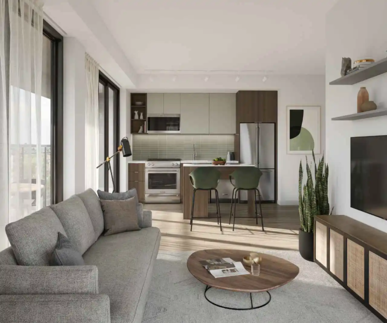 Stationside Condos living room in pre-construction phase - modern luxury condos in GTA